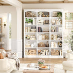 FACBOTALL 71" Triple Wide Bookshelf, 6 Tier Bookcase, Large White Bookshelf - Image 2