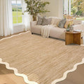 GarveeHome Scalloped Washable Area Rug 4x6 Small Entryway Rug Non Slip | Modern by GarveeHome