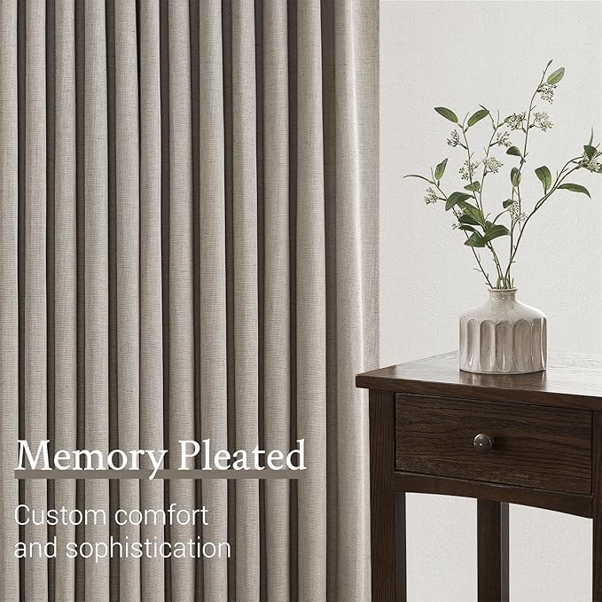 Topfinel 102 Inch Curtains 1 Panels Set, One Packs Pinch Pleat Back Tab Linen - Image 5