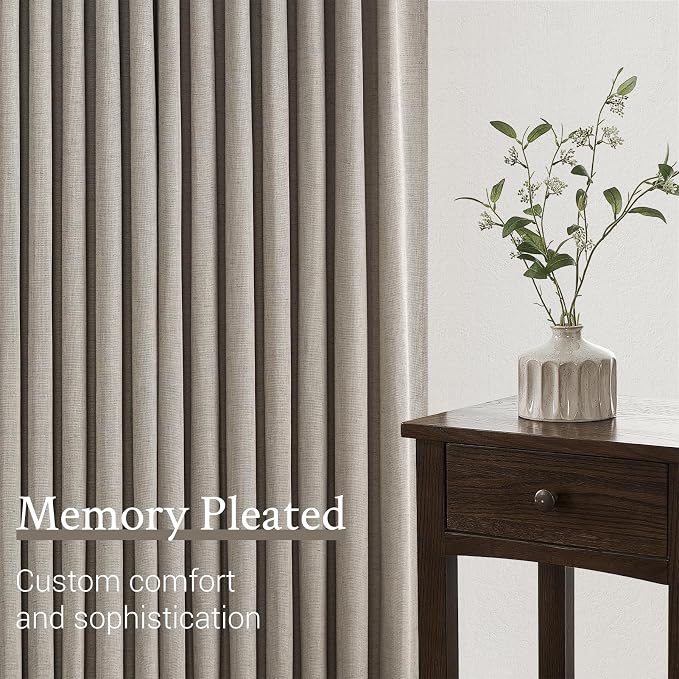 Topfinel Pinch Pleated Curtains 90 Inches Long 1 Panels Set, Burlywood Semi - Image 5