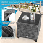 HAPPYGRILL 3 Pieces Patio Conversation Set, Outdoor Furniture Set PE Rattan - Image 8