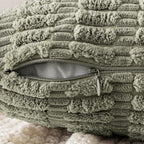 MIULEE Lumbar Corduroy Decorative Throw Pillow Covers 12x20 Light Olive | Green - Image 3