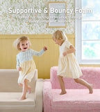 3-in-1 Extra Wide Convertible Kids Couch, Flip Open Toddler Couch to Lounger - Image 6