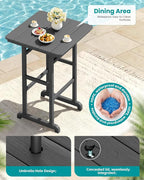 SERWALL 5 Pieces Outdoor Patio Bar Set, Tall Adirondack Bar Chair and Table Set - Image 2