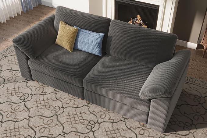 EASE MOOSE Comfty 2 Seat Couch, FSC Certified Modern Deep Seat Sectional Modular - Image 3