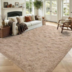 4x6 Beige Fluffy Soft Area Rug Non-Slip by ModernHomeDecor