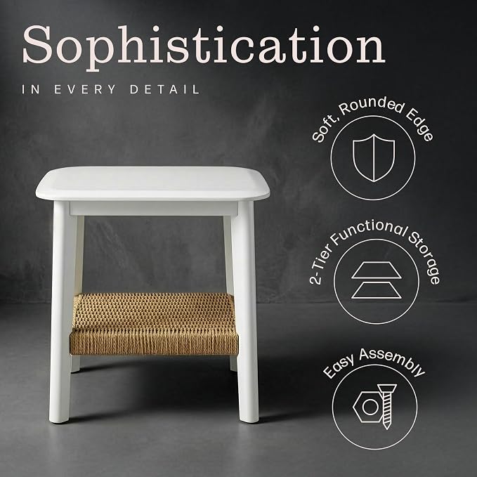 Alaterre Furniture Calais 2-Tier Small End Table - Image 6
