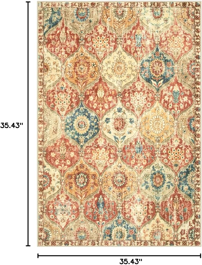 Lahome Moroccan Washable Rugs for Living Room, Soft 4x6 Rug for Bedroom | - Image 2