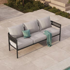 Gand Patio Outdoor 3-Seat Couch Sofa, Wicker Conversation Set - Image 7