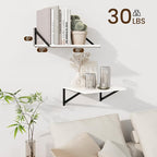 Fun Memories Floating Shelves for Wall, 12 Inch Deep Floating Shelves Set of 2 - Image 3