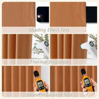 Orange 100% Blackout Linen Curtains 84 Inch Length 2 Panels Set - Image 6