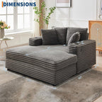 IDEALHOUSE 60" Oversized Chaise Lounge Chair Indoor, Comfy Corduroy Lounge Sofa - Image 2