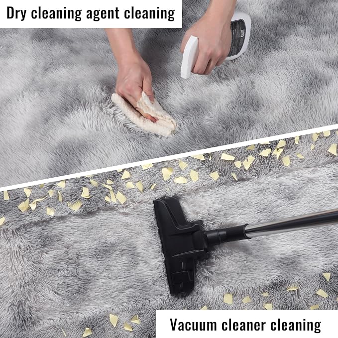 Abstract Shaggy Washable Area Rug 4x6 Plush Soft Fluffy Fuzzy Retro Carpet | - Image 7
