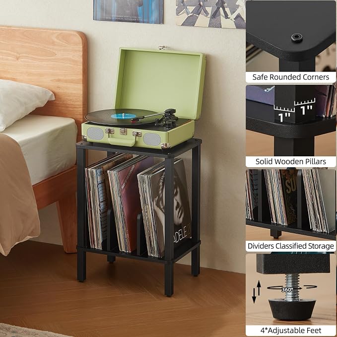 LELELINKY 2-Tier Record Player Stand - Image 8