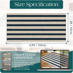 Front Door Mat Indoor Entrance, 2x4.3 Ft Blue and White Striped Rug | Washable - Image 2