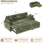 Ihanherry 81-inch Corduroy Modular Sectional Sofa Bed - Image 2