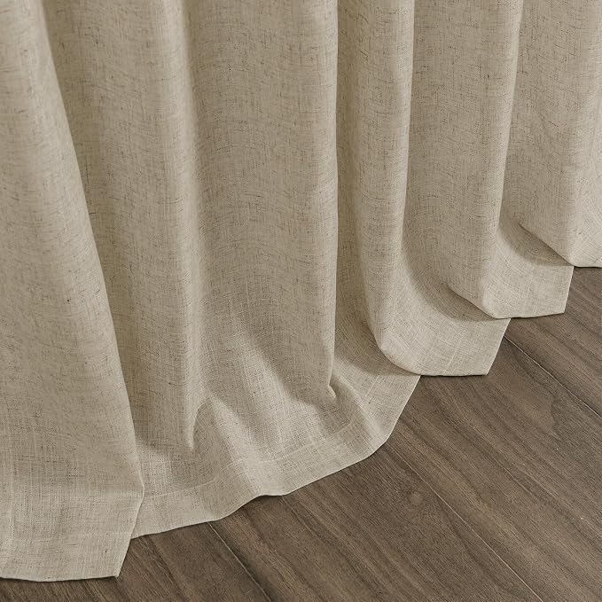 Eggshell Beige Linen 144 Inch Curtains - Image 9
