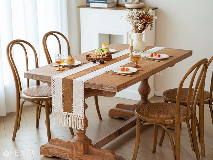 FEXIA Boho Table Runner with Tassels 72 Inches Long - Image 4
