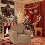 Stretch Chair Sofa Slipcover, Single Couch Cover, Camel | 1-Piece Washable Sofa - Image 2