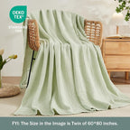 EMME Muslin Blankets for Adults Throw Blanket for Couch Breathable Gauze Soft - Image 4