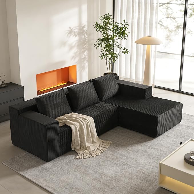 ANONER 103" Modern L Shaped Modular Sectional, L-Shape Cloud Sectional Sofa - Image 6