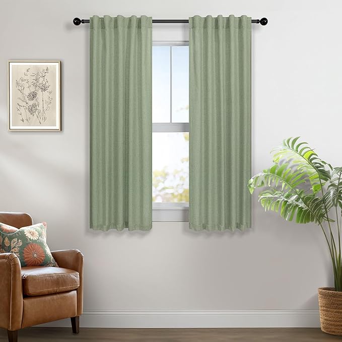 Sage Green Curtains 38 Inch Width by Pitalk