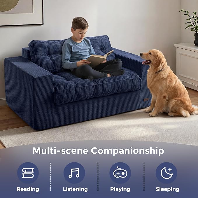 MAXYOYO Loveseat Sofa Couch, Upholstered Bean Bag Chair Cloud 2-Seat - Image 5