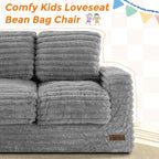 MAXYOYO Extra Wide Kids Bean Bag Chair, Comfy Faux Fur Bean Bag Sofa - Image 9