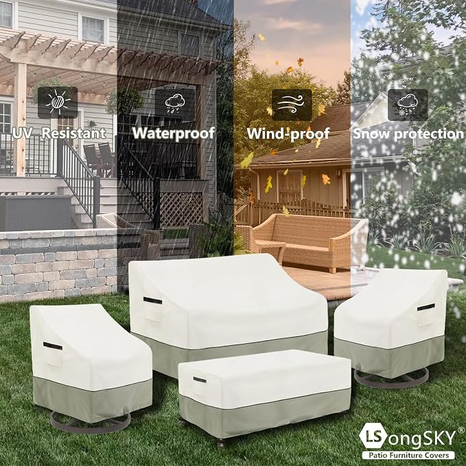 Outdoor Swivel Lounge Chair Cover 2 Pack, Waterproof Heavy Duty Outdoor Chair - Image 9