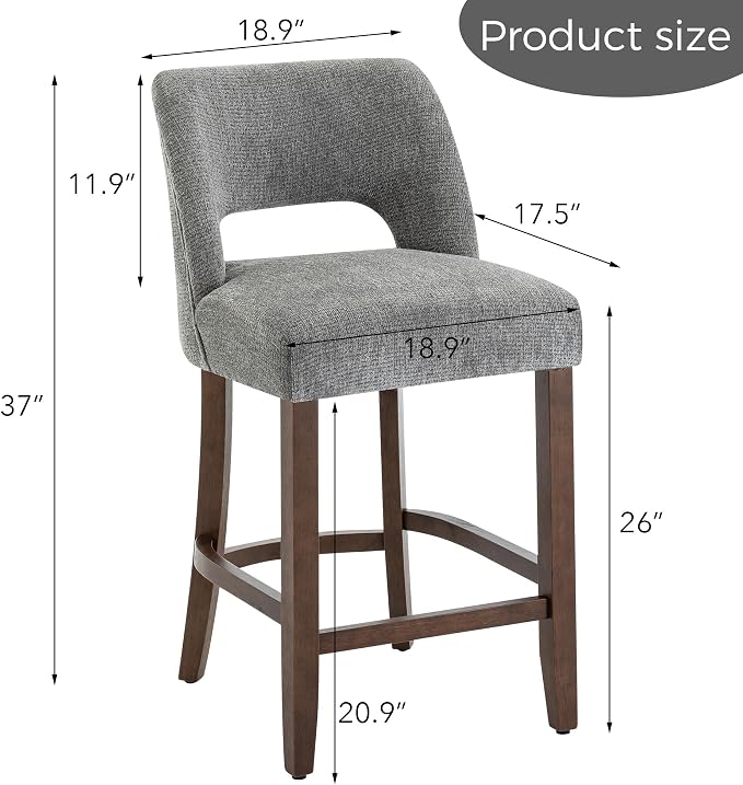 VKNOW Bar Stools Set of 6, Modern Counter Stools - Image 2