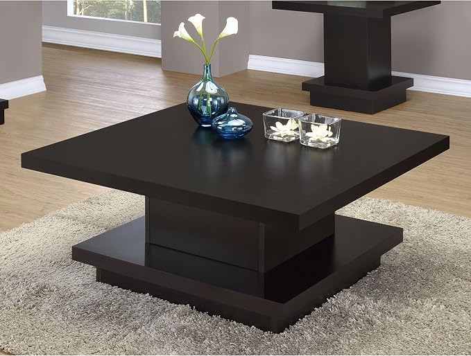 Modern Square Coffee Table 36 in, Wood Living Room Center Table by Noeko
