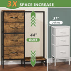 HIGDBFE Dresser with Hanging Rack, 4 Drawers Small Closet - Image 4