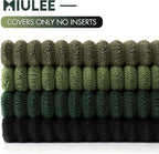 MIULEE Soft Corduroy Decorative Throw Pillow Covers Neutral Green 18x18 | Set - Image 7