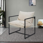 Kromax Sling Accent Chair, Cozy Living Room Chairs, Square Metal Frame by KROMAX