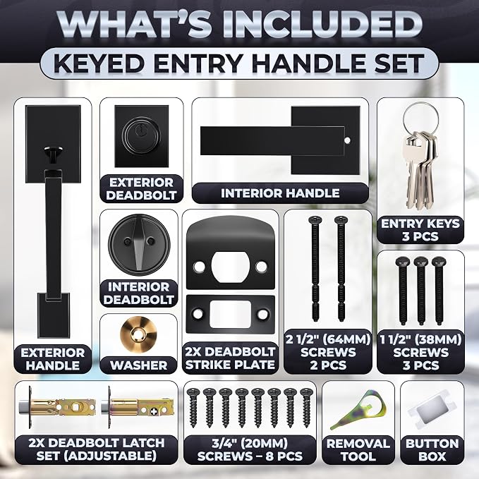 Front Door Lock Set with Deadbolt – Zinc Alloy Body with Multi‑Layer Plating | - Image 2
