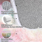 Rainbow Area Rugs for Girls Bedroom, 4x6 Fluffy Bedside Colorful Rug, Cute Soft - Image 4