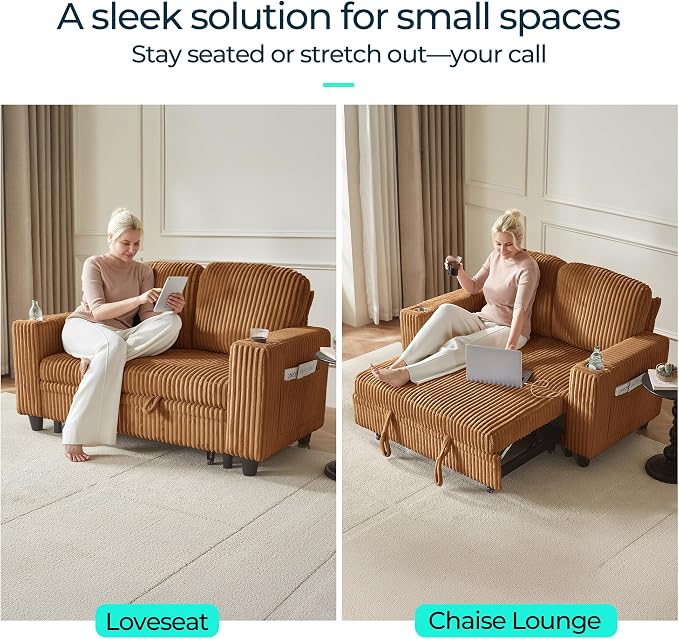 LINSY HOME Sectional Sleeper Sofa Pull Out Couches - Image 4