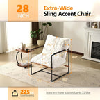 VINGLI 28" Wide Plush Upholstery Sling Modern Accent Chairs Set of 2, Cute - Image 2