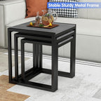 Nesting Table Set of 3 Side Tables, Modern Coffee Table Stacking End Table - Image 5