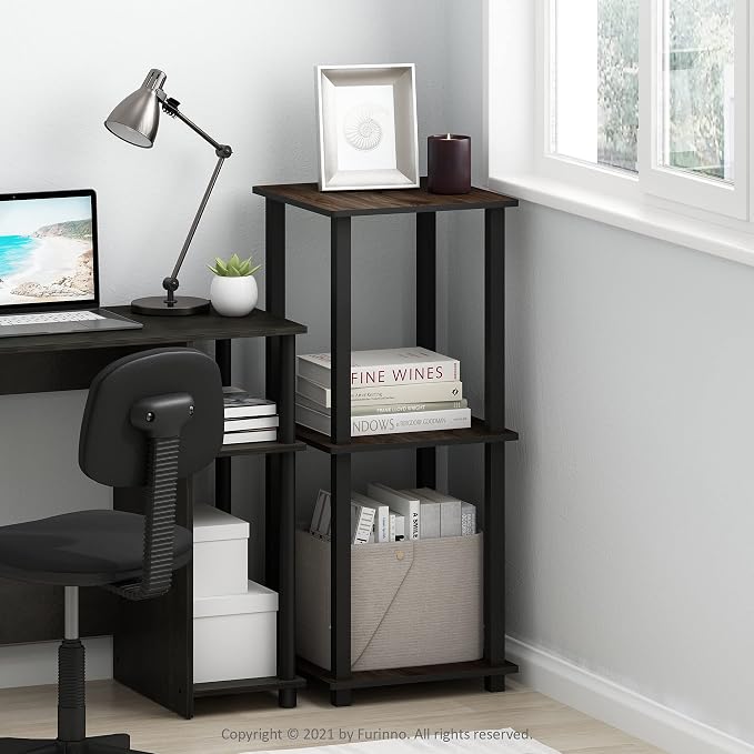 Furinno SIMPLISTIC Side Table Set of 2, 2-Tier Square Modern End Table - Image 2