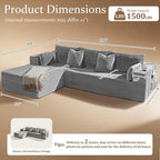 108" Oversized Cloud Sectional Couch, Comfort L Shaped Boneless Couch - Image 2