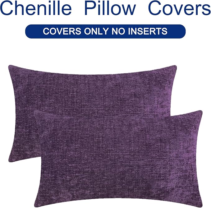 CaliTime Decorative Couch Throw Pillow Covers 26 X 16 Inches Plum Purple | Pack - Image 6
