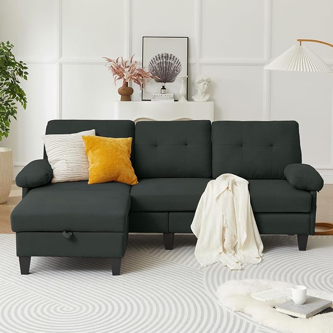 Sectional Sofa Couch for Living Room, Deep 3-Seater L Shaped Couches - Image 7