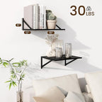 Fun Memories Floating Shelves for Wall, 12 Inch Deep Floating Shelves Set of 2 - Image 3