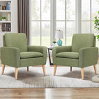Accent Chair Set of 2 Living Room Mid-Century Modern Chair, Upholstered Fabric by Lohoms