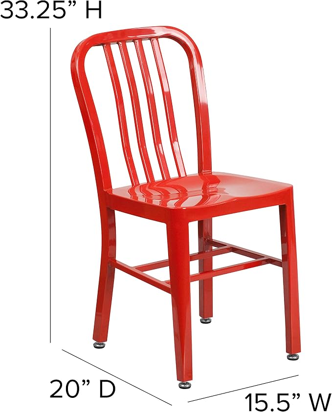 Flash Furniture Gael Indoor/Outdoor Modern Metal Dining Chairs, - Image 2