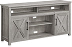 BELLEZE Modern 58 Inch Barn Door Wood TV Stand & Media Entertainment Center by BELLEZE