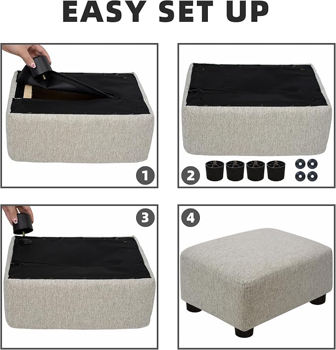 CAROLMADE Small Foot Stool Ottoman Footstool - Image 7