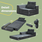 Folding Sofa Bed, 4 in 1 Convertible Sleeper Chair - Image 2