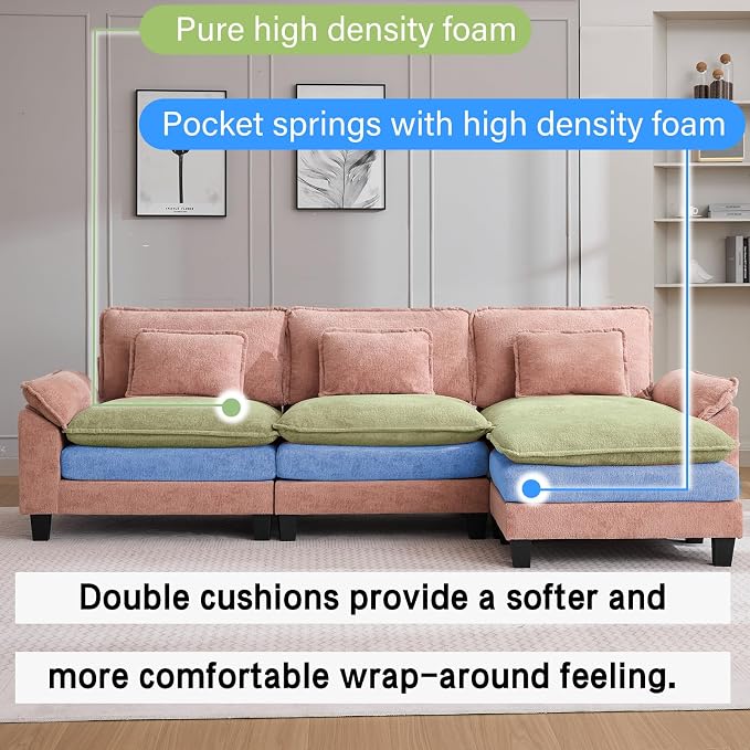 Oprisen 120" Modular Sectional Sofa, Comfy Cloud Couch Sectional Sofa - Image 3
